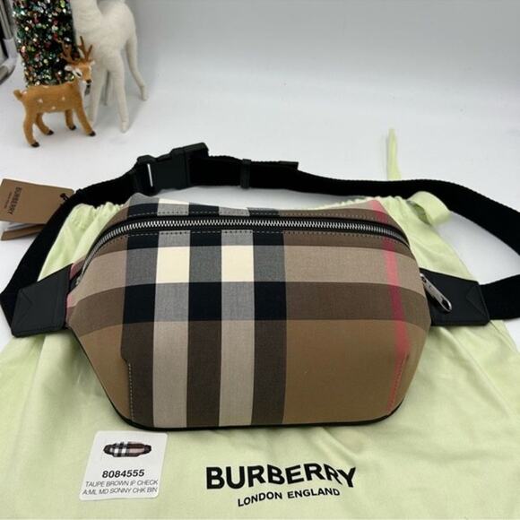 Unisex Burberry multicolor adjustable check belt bag/fanny pack Made in Italy - Picture 9 of 16